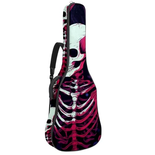 Sac pour guitare acoustique tête de mort - Housse 42.9" avec poches
