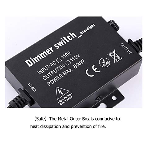 Outdoor Dimmer Switch Plug-in Dimmer Switch for String Lights, Max 800W Bulbs Dimmer Switch with 10 Ft Extension Cord 3 Prong 100 Ft Wireless Remote Control, Timer Function - Thumbnail 6