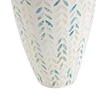 Deco 79 Mother of Pearl Shell Handmade Decorative Vase Tall Mosaic Centerpiece Vase with Blue Accents, Flower Vase for Home Decoration 10" x 10" x 33", Cream - Image 4