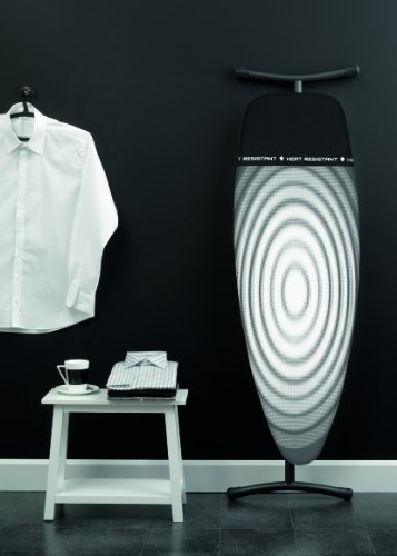 Image of Brabantia Premium Ironing Board with Heat Resistant Parking Zone | X-Large (Size D) | Fairtrade Titan Oval | Tall & Wide, Adjustable Height (31-40 inch), Easy Fold, Anti-Collapse Lock, Non-Slip Feet
