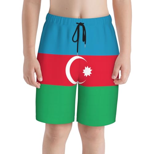 Flag of Azerbaijan Youth Beach Pants, Soft and Breathable, with Drawstring Waist, Suitable for Sports and Leisure.3