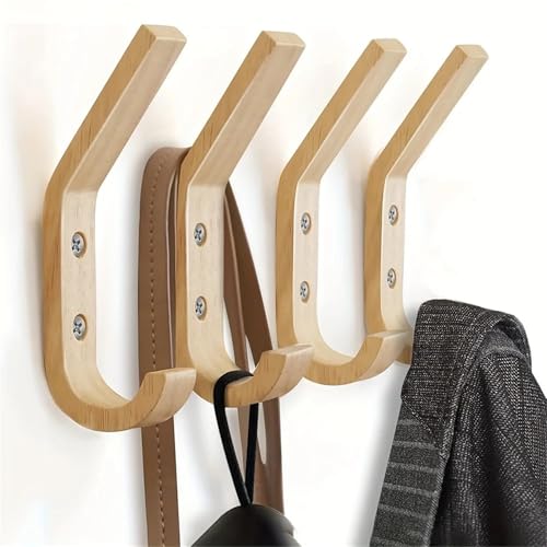 Lkq-�V�����[�t�b�N Wooden Coat Hooks Wall Hooks Oak Wood Hooks Decorative Vintage Wood Wall Hooks Organizer Heavy Duty Wall Mounted Hoo