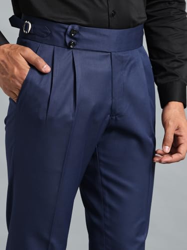 Image of Gurkha Pants for Men | Trouser for Men | Formal Pant | Double Button | Regular Fit Trouser High Waist Pleated Casual Trousers | Straight Leg Pants for Office Smart Casual Travel Party