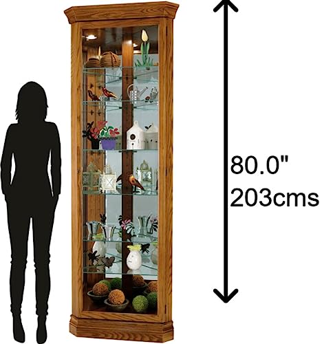 Home Decor Vertical Curio Cabinet - Legacy Oak Finish