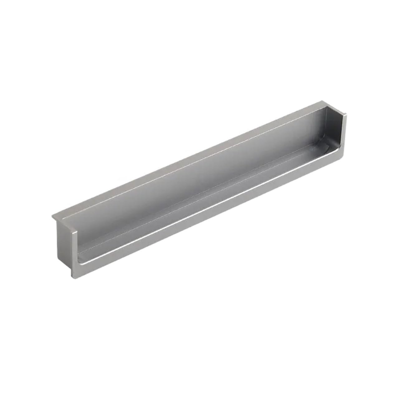 ATEUXOL Recessed Door Handles Embedded Concealed Pulls Handles White Wardrobe Doors Black Cabinets Gray Drawers Recessed Finger(Gray 200mm)