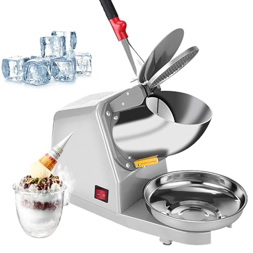RSQQL Rasoir à Glace électrique, broyeur à Glace avec 2 Lames, Machine à raser la Glace en Acier Inoxydable for Usage Domestique, Machine à raser la Glace 2200 TR/Min, 85 kg/h