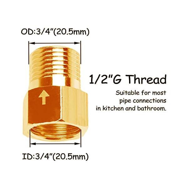 Uenede 2PCS Brass Check Valve 1/2" Female to 1/2" Male Thread Backflow