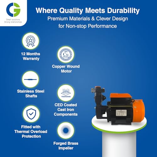 Image of CG-CGDMM05MM | miniMAESTRO-II | 0.37kW /0.5 HP | Regenerative Mini Monobloc Pump | Copper Motor | SS Shaft | Forged Brass Impeller | Rust Resitant CED Coated Component | 1 Yr Warranty