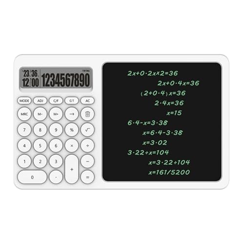 Calculadora con pantalla LCD de 10 dígitos y bloc de notas borrable para oficina