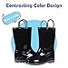 Colorxy Kids Rain Boots for Boys Waterproof Toddler Rain Boots with Easy-On Handles, Black Size Big Kid 3.5-4