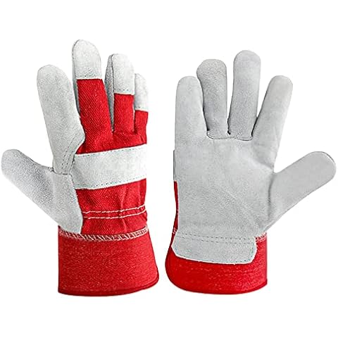 CKJ Gardening Gloves Heavy Duty Thornproof Gloves Leather Resistant Welding Gloves Multipurpose Safety Work Protective Gloves for Mechanics Builders Gardener Work Unisex Cover
