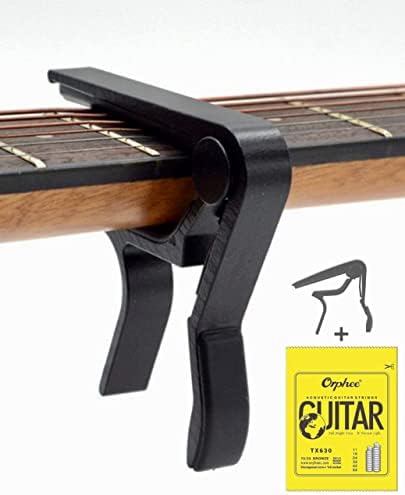 Universal guitar capo for classical and electric guitars + full set of acoustic guitar strings Orphee TX630