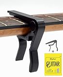 Universal guitar capo for classical and electric guitars + full set of acoustic guitar strings Orphe