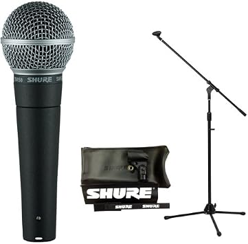 SHURE SM58-LCE Vocal Microphone with Boom Microphone Stand Set of 7