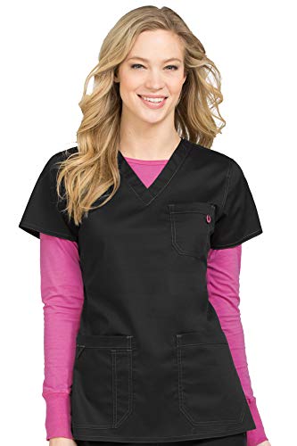 Med Couture Women's MC2 Niki V-Neck Top, Black, Small