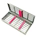 NEW PREMIUM GERMAN STAINLESS DENTAL AUTOCLAVE STERILIZATION CASSETTE RACK BOX TRAY FOR 7 INSTRUMENTS-PINK