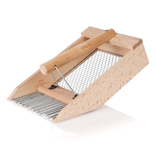 LaGreen Beerenkamm Beerenpflücker aus Holz - Ernte Helfer, Obstpflücker, Heidelbeerkamm für Blaubeeren und mehr