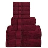 GLAMBURG 700 GSM Premium 8-Piece Towel Set - Contains 2 Bath Towels 30x54, 2 Hand Towels 16x28, 4...