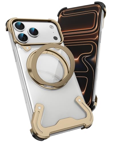 Coque sans cadre iPhone 17 Pro avec anneau rotatif et bumper aluminium