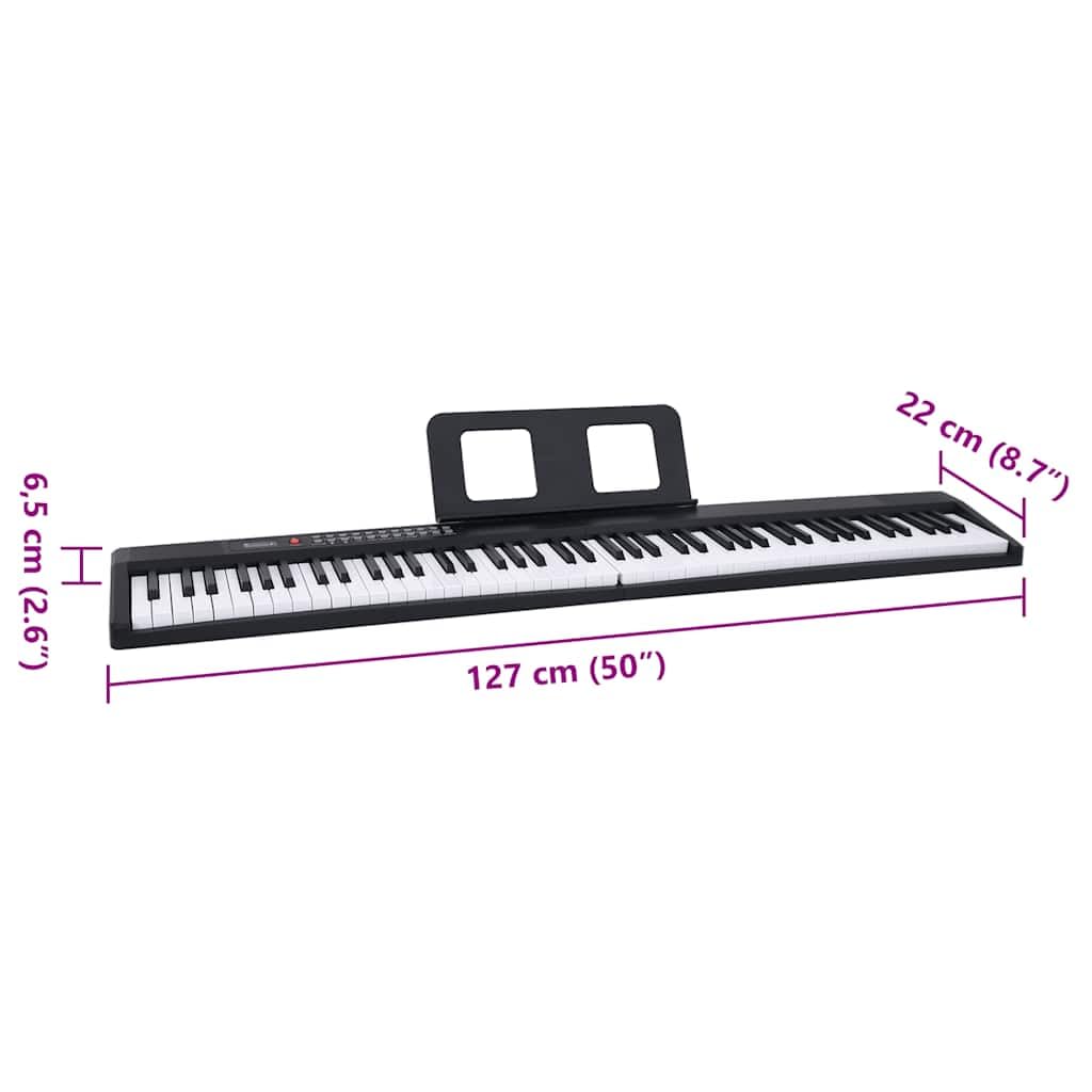 vidaXL Teclado eléctrico Piano 88 Teclas con Atril Plegable, Teclado de Piano, Teclado de Piano para Principiantes, Teclado de Instrumento Musical