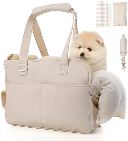 Dog Purse Carrier for Small Dogs & Puppies, Soft Cotton Sided Fol...