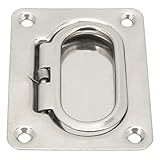Boat Flush Ring, Edelstahl -Pull -Flush -Hubgriff 76x57 Mm Hoch Poliert für RV -Yacht, Bestehend aus Meeresqualität 304, Federbelasteter Griff Verhindert Geräusche, Perfekter