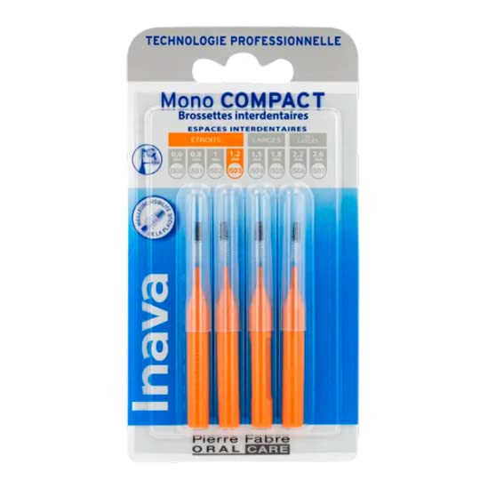 Inava Brossettes interdentaires Oranges 1.2mm soulagent les gencives et éliminent la plaque