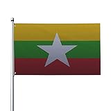 Taille : le drapeau mesure 0,9 x 1,5 m, facile à installer. (Remarque : le mât/piquet n'est pas inclus)