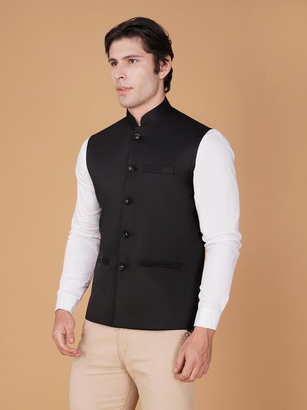 Image of DEIFIC Bandi Modi Koti, Nehru Jacket for Men, Cotton Waistcoat for All Occasion: Diwali, Wedding, Ethnic, Office Party, Formal & casual Look