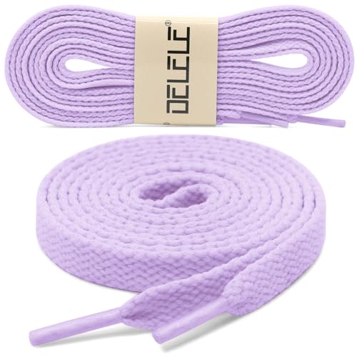Image of DELELE 2 Pair Super Quality 24 Colors Flat Shoe laces 5 /16 inch Wide Shoelaces for Athletic Running Sneakers Shoes Boot Strings