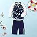Generic Baby Toddler Boys Two Pieces Swimsuit Set Long Sleeve Rash Guard Swimwear & Swim Trunks Set (A, 9-10 Years)