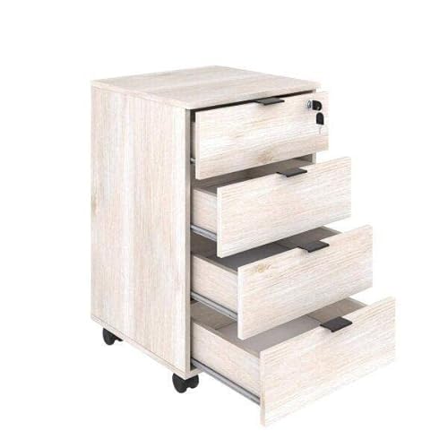 Gaveteiro Volante 4 Gavetas Kugv44 Kuadra Espresso Móveis Snow/Preto Ônix