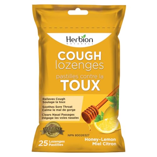 Herbion Naturals- Pastillas para la tos miel limón, Relieves Cough - 25 counts