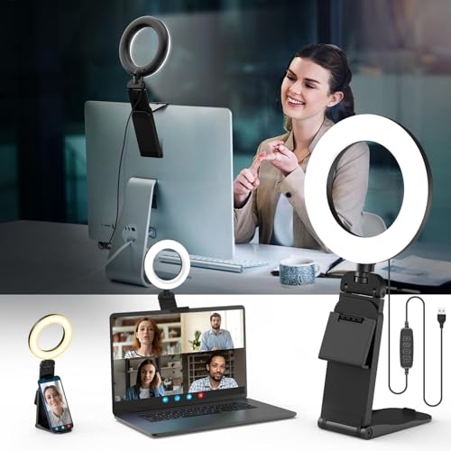 Image of ZORBES USB Clamp LED Ring Light, 5-Color, 10 Brightness Levels
