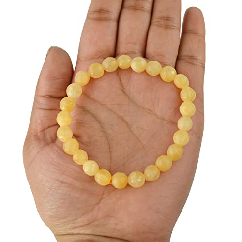 Image of Reiki Crystal Products Natural Crystal Stone 8 mm Faceted Diamond Cut Beads Bracelet for Men & Women | Reiki Charged Gemstone Bracelet | Multiple Stone Variants Available