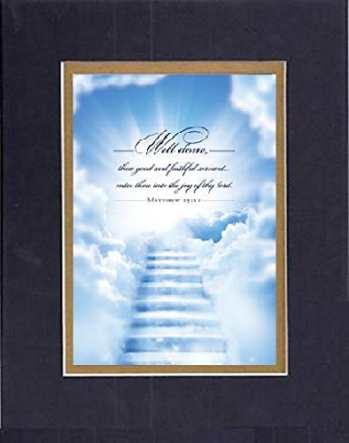 GoodOldSaying - Poem for Bereavement - Well done, thou good and faithful servant. on 8x10 Biblical Verse set in Double Mat (Black On Gold)- A Priceless Poetry Keepsake Collection-image-30
