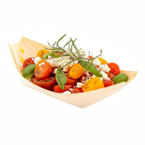 Restaurantware-5.5 x 3.5 Inch Food Trays, 200 Disposable Paper Food Trays- Heavy-Duty, Durable, Medium Paper Boats, For Snacks, Appetizers, Or Treats, Use At Parties Or Carnivals