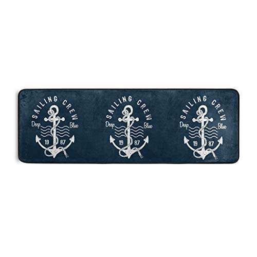 linomo Area Rug Teppich Nautisch Anker Flur Läufer Teppichboden Teppiche Fußmatte Wohnzimmer...