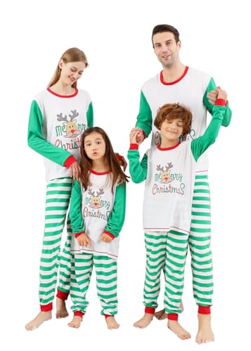 VNVNE Christmas Pajamas for Family Matching Sets Cute Christmas Printed Sleepwear Holiday Xmas PJs for/Women/Men/Couples