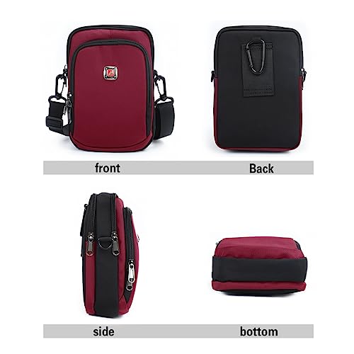 Image of Unisex Casual Fashion Multifunctional Mini Shoulder Bag Crossbody Bag Travel Passport Wallet Bag