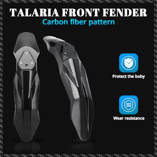 Image of CHANGCHENG Motorcycle Front Fender Talaria Mud Guard Protector Carbon Fiber Pattern Mudguard for Talaria Sting MX3 /MX4 Electric Dirt Bike