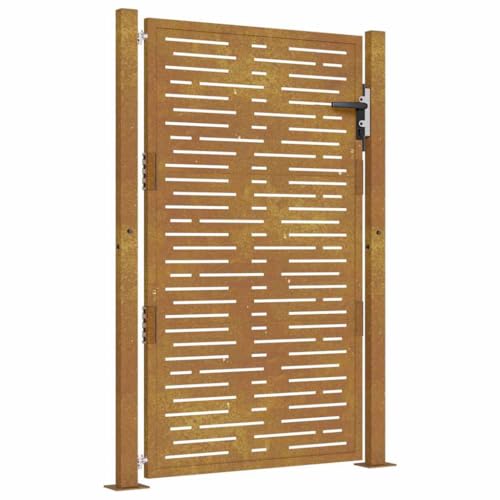 vidaXL Puerta de jardín acero corten diseño cuadrado 105x155 cm