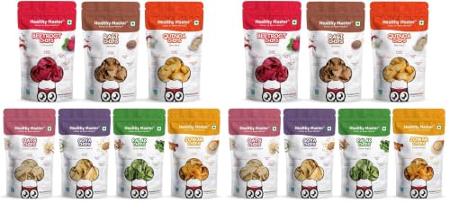 Image of Healthy Master Millet Chips Combo 700g (7x100g) | Source of Protein | Gluten Free Snacks | No Preservatives | Made with Ragi, Quinoa, Oats, Beetroot, Palak, Jowar & Soya | No Palm Oil (Pack of 2)