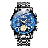 Relógio masculino "mar negro" em aço inoxidável com visor azul 41mm pu