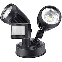 Foco LED con Sensor de Movimiento,Comaie 2 bombillas LED de Sensor de Movimiento,30W Proyector LED Exterior Iluminación de Exterior Segura Potente IP65 para el Garaje, Jardín(blanco cálido)