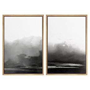 SIGNWIN Framed Wall Art Print Set Black and...