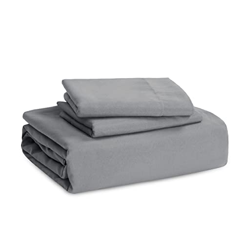 Bedsure Grey Duvet Covers Queen Size - Prewashed Cotton-Like Polyester Duvet Cover, Soft Queen Duvet Cover Set 3 Pieces with Zipper Closure, 1 Duvet Cover 90x90 inches and 2 Pillow Shams