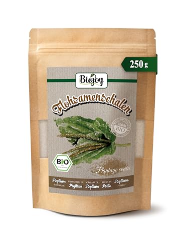 Biojoy Cáscara de Psyllium Orgánico (250 g), 99% de pureza, Psyllium Husk (Plantago Ovata)