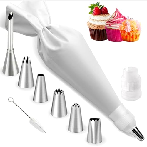 9 Pièces Kit de Douille Patisserie,6 douilles en acier inoxydable