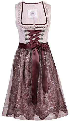 MarJo Glorious Collection Dirndl Damen Dilara | 65cm Rocklänge midi rosa Bordeaux | schlicht elegant Pailletten Gr 38 Cover